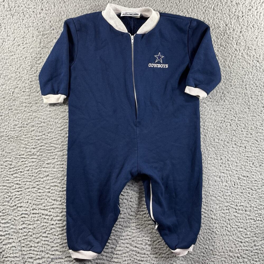 Vintage Dallas Cowboys Baby 18M Romper Jumpsuit Brandon Sportswear USA Made 90s